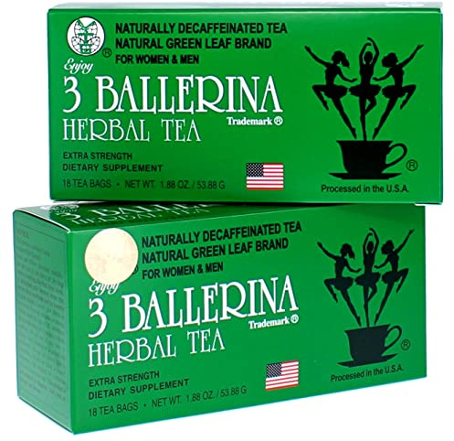 3 Ballerina Herbal Tea Drink Extra Strength Herbal, 18 Count (Pack of 2)