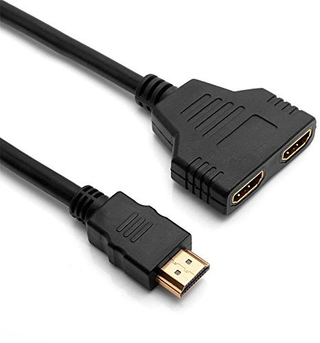 OcioDual HDTV Video Duplizierer von 1 PC auf 2 Bildschirme M/F-F, Splitter-Adapter-Kabel, Bildauflösung bis zu Full HD 1080p @30Hz für Laptops, Projektoren, Fernseher, Monitore