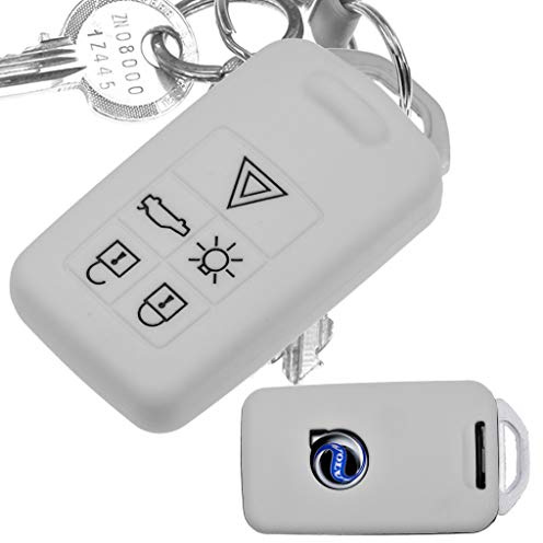 Auto Schlüssel Hülle Silikon Schutz Cover Weiß für Volvo V40 S80 V870 XC70 XC60 S60 V60 KEYLESS