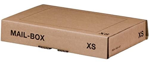 smartboxpro® Versandkarton MAILBOX, XS, Steckverschluss, 249 x 157 x 42 mm, innen: 244 x 145 x 38 mm, braun (20 Stück), Sie erhalten 1 Packung á 20 Stück