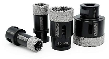 DT-DIATOOL Diamond Drill Bit Set 20/25/35/50mm Hole Saw for Dry Drilling Tile Porcelain Marble Ceramic Granite