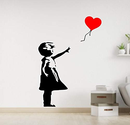 CrazyShirt Wandtattoo - Girl with Balloon - Banksy (Ausrichtung nach rechts, 100 x 70cm)