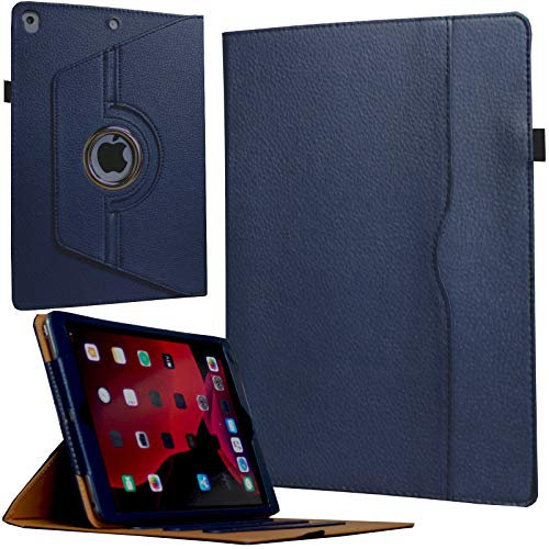 JYtrend Case for iPad 9th 8th 7th Generation, 360 Rotating Smart Cover Folio Stand with Pocket Auto Wake Up/Sleep for 2021 2020 2019 iPad 10.2 A2197 A2198 A2199 A2200 A2602 A2603 (Navy Blue)