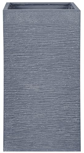 Blumentopf grau quadratisch 40 x 40 x 77 cm mit Loch moderner Stil DION