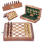 Ajuny 7 Inches Magnetic Wooden Chess Board Age 15+ Set Decorative Folding Board - Pieces Storage Slots, Portable Travel Handmade Chess Game Beginner Chess Set Puzzle Games for Kids, Adults