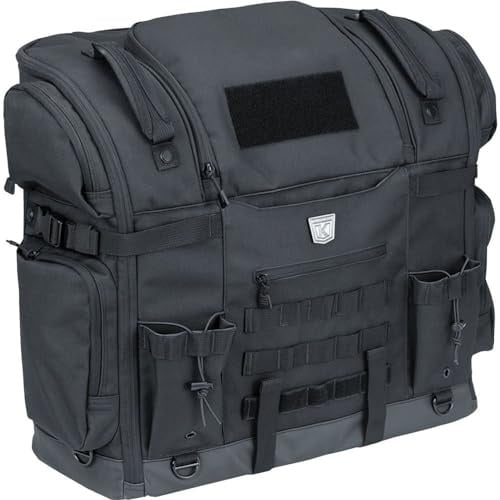 Kuryakyn Titan Pet Palace 5723 Transportbox für Hunde und Katzen, tragbar, wetterfest und hitzereduzierend, für Tourensitz, Schwarz