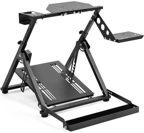 Marada Steering Wheel Stand Fixed Office Seat with Card Slot Racing Wheel Stand Cockpit X-Frame Support G29 G920 T300RS T150 Racing Simulator Steering Wheel Stand Race Compatible with PC Xbox