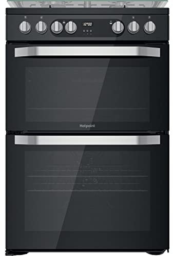 60cm Double Oven Dual Fuel Cooker with Assisted Cleaning - Black