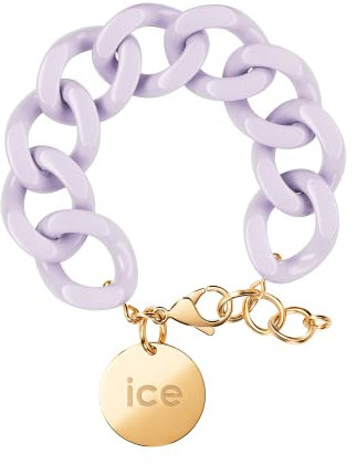 ICE - Jewellery - Chain bracelet - Lavender - Kettenarmband mit lilafarbenen XL-Maschen für Frauen, geschlossen mit einer goldenen Medaille (020351)