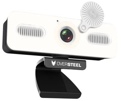 Oversteel - Bulat Webcam 1080P Full HD con Micrófono y Anillo de Luz, 60fps, USB 2.0, Videollamadas, Grabación, Conferencias, PC/Mac/Portátil/Tablet/Chromebook