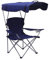 Campingstuhl 150 Kg Belastbar, Angelstuhl Faltbar mit Fussteil, Faltstuhl Camping Armlehne, Wetterfest Strandstuhl mit Schirm, Tragbar Klappbar Hoch Karpfenstuhl mit GeträNkehalter Navy Blau