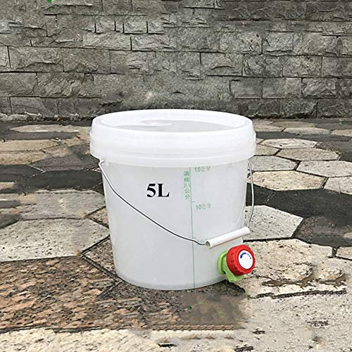 Seau à Compost avec Marques de tiques, Poubelle de compostage de Cuisine avec Robinet, conteneur de Compost Domestique intérieur avec Filtre en Filet d'isolation, 5L (5L)