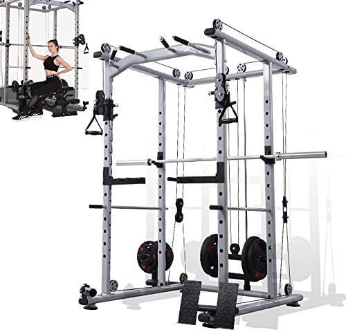 Power Cage,Power Rack Cage,Cable Machine,Squat Rack,LAT Pull Down Machine,Multifunction Power Cage for Home Gym 1102LBS Weight Capacity Cable Stations