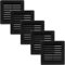 Vent Systems 100 x 100 mm / 4'' x 4'' Inch Black Soffit Vent Cover - Pack of 5 - Flat Square Air Vent Louver - Grille Cover - Built-in Insect Screen - HVAC Vents for Bathroom, Home Office, Kitchen