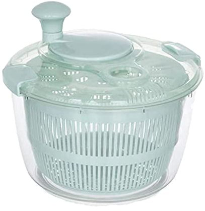 Essoreuse à salade multi-usage, essoreuse manuelle for légumes, laitue et fruits, avec verrouillage sécurisé du couvercle et poignée rotative, facile à utiliser, grande trancheuse de cuisine de 5 L (c