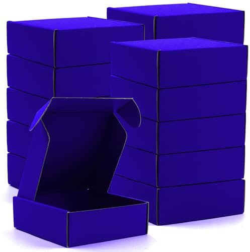 Versandkartons, 15 Stück, recycelbare Versandkartons, farbige Wellpappe, kleine Aufbewahrungsboxen für Versand, Versand, Geschenkverpackung, Königsblau