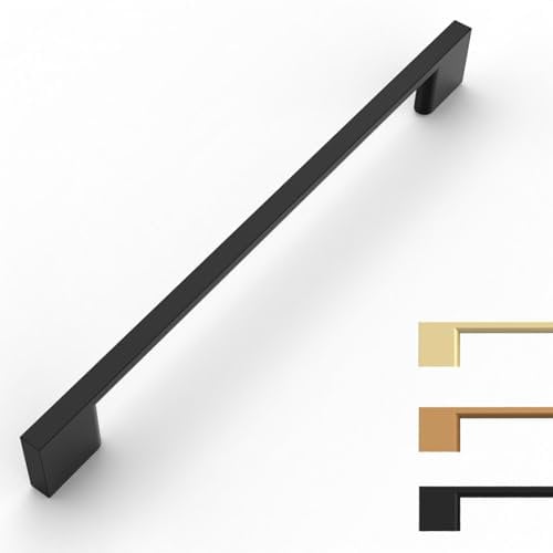 9BUILD 10 Pack 192mm Matte Black Cabinet Pulls and Handles for Kitchen, Drawer, Wardrobe - Zinc Alloy UK0035