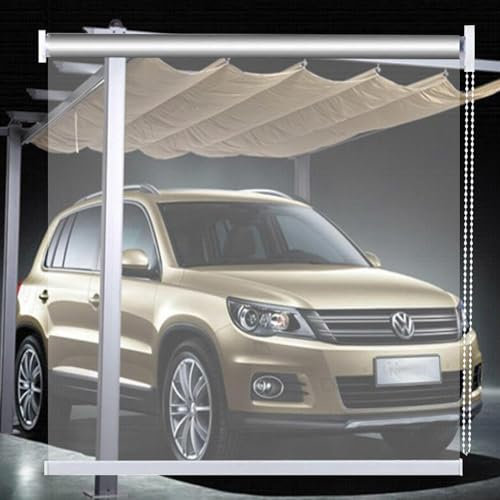 Durchsichtige Pvc-Kunststoff-Rollos,Wasserdichte Rollo Jalousie Außen,Transparent Vinyl-Fenstervorhänge,Winddichter Seitenzugrollo Outdoor für Terrasse Büro Pergola Trennwände,W×H-85×220cm/33.5×86.6in