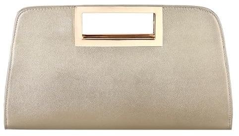 VASCHY Clutch Damen, Mode Schultertasche ELegant Handtasche Umhängetasche Vegan Leder Wristlet Clutch Crossbody für Hochzeit Freizeit Party Blitz Golden