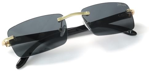 Diamond's Roar Randlose schlanke rechteckige Sonnenbrille für Damen und Herren, Gangster, 90er-Jahre, rahmenlos, modisch, Elite-Brille