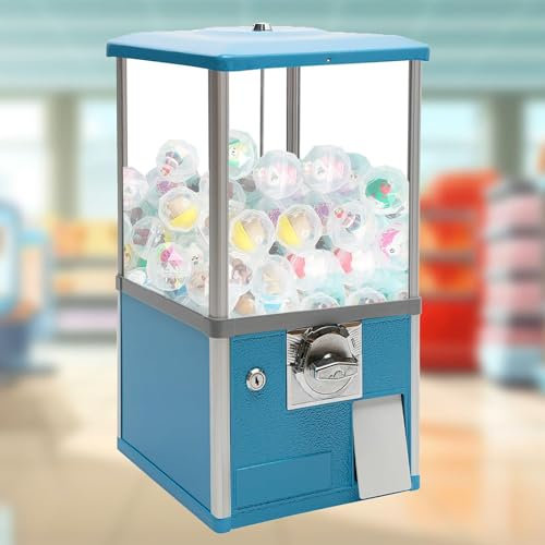 PASPRT Máquina dispensadora de Dulces Comercial para cápsulas Redondas, Bolas hinchables de chicles, máquina expendedora, máquina Comercial de chicles (Blue)