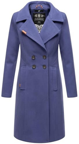 Navahoo Damen Mantel Trenchcoat Winterjacke Wintermantel B661 [B661-Wool-Blue-Violet-Gr.3XL]