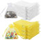 100 Stück Weihnachten Organzasäckchen, 8 x 10cm Organza Geschenkbeutel, Weiß und Gelb Tüll Chiffon Beutel, Geschenksäcke mit Kordelzug, Kleine Säckchen zum Befüllen Bonbonbeutel für Festival Party