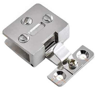 MEUIXT Glastürscharnier, Zinklegierung, Schrank, Vitrine, Torklemme, Möbelbeschläge, 45 X 30 X 15 Mm, For 5–7 Mm Glas, Glastür, Schrank(Silver)