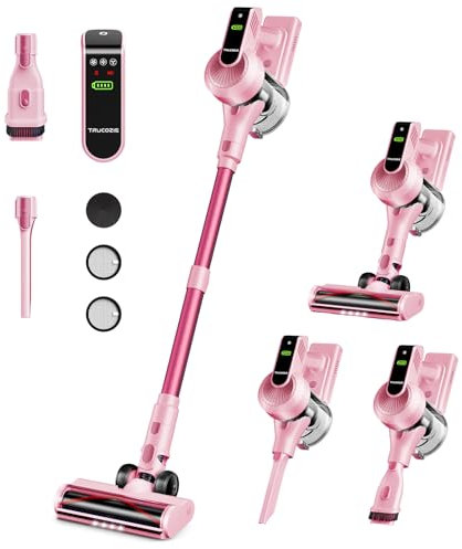 Trucozie Cordless Vacuum Cleaner, 40Kpa, 45 Minutes, Home Vacuum Cleaner, Lightweight 8 in 1 Vacuum Cleaner with Powerful Suction, Cordless Anti-Tangle Vacuum Cleaner for Carpets, Tiles, P