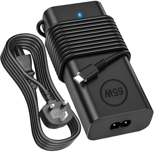 65W USB C Laptop Charger for Dell Latitude 5320 5430 7420 5520 5440 7390 7370 5285 5289 5290 7275 7285 7400 7410 5179 XPS 13 9350 9360 9365 9370 9380 Chromebook 3100 5190 AC Adapter Power Supply Cord