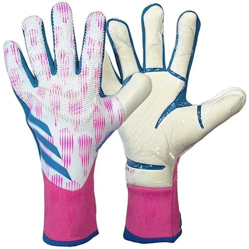 Longjihui Guanti da portiere da calcio, da allenamento, con presa forte, antiscivolo e traspiranti, per adulti e bambini (rosa, 8)
