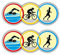 Aufkleber 2x 11.1cm * 4,2 CM Triathlon Sport Autoaufkleber PVC lustige reflektierende Aufkleber