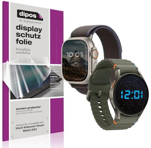 dipos I 6x Schutzfolie klar passend für Vtech Kidizoom Smart Watch DX3 Folie Displayschutzfolie, Ultra-Dünn, Case-Friendly, Fingerprint-Kompatibel