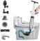 Afenau Toilet Plungers for Unblocking, Toilet Unblocker Heavy Duty, High Pressure Plunger Kit with Holder and 5 Replaceable Heads, Toilet Auger for unblocking, Plunger Toilet unblocker for Pipe Clog