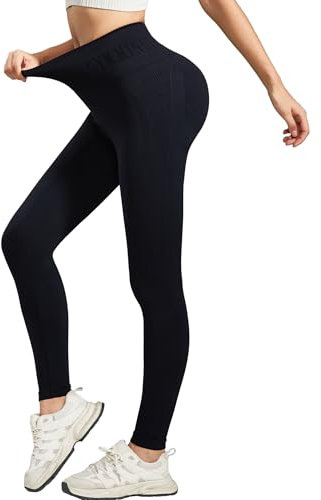 FXTYK Sport Leggings High Waist Yoga Push Up Lang Sportleggins Sexy Fitness Yogahose Shape Kompressionshose Gym Jogginganzug Sporthose FüR Damen