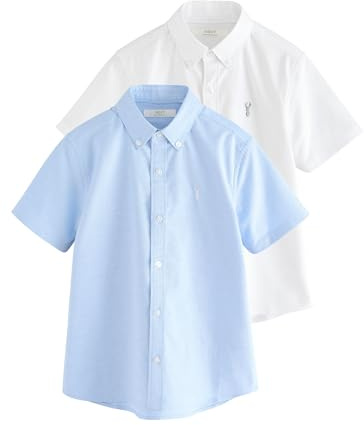 NEXT Jungen Oxford-Kurzarmhemden mit mit Baumwolle, 2er-Pack 98-176