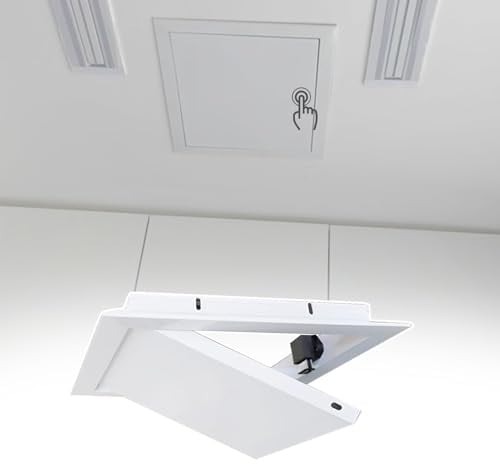 Vibeo Revisionsklappe klick-Öffnungs-Revisionstür für Die Decke, Kleine Revisionsklappe für Sanitäranlagen, Trockenbau-Revisionsöffnungsabdeckung mit Aluminiumrahmen(White,10x10cm(3.9x3.9in))