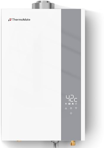 ThermoMate Scaldacqua a gas Metano ECO a Camera Stagna 12 litri | ErP/basso NOx Indoor Scaldabagno a gas naturale, 20mbar, scaldacqua a gas per cucine e bagni