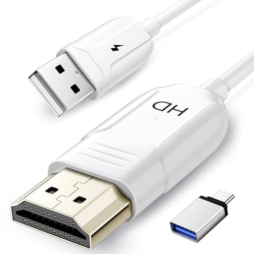 Adattatore HDMI wireless per iPhone, adattatore da USB a HDMI, cavo per mirroring dello schermo per streaming video/audio/file per iPhone, iPad, Android, tablet, laptop, finestre, MacBook a TV/monitor