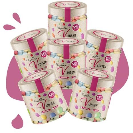 Vegablum Vlinsen Schoko | Bio, Vegan & Plastikfrei | Leckere Schokolinsen (600g (6er set), Vlinsen)