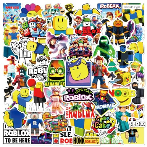 Roblo Stickers 50Pcs for Water Bottles Laptop Computer Skateboard, Cute Sticker Gift for Kids Teens Waterproof