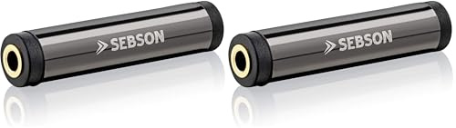 SEBSON Adaptador Jack 3,5mm Estéreo, Hembra/Hembra, Conector AUX, Adaptador para Cable de Audio, Alargador (Paquete de 2)