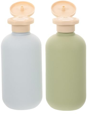 Housoutil Lot de 2 Flacons de Voyage 300ml en Pe pour Toilette | Étanche et Portable, Format Compact à Glisser un Paquet à Dos, Design Élégant pour Déplacements