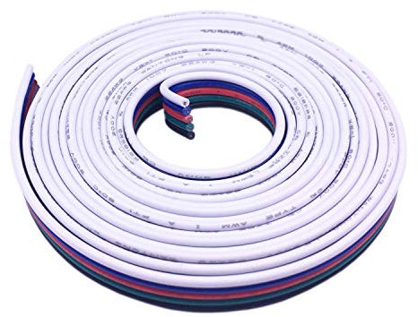 LitaElek 20m 22AWG RGBW LED Streifen Verlängerungskabel 5 polig RGBW 5050 LED Strip Extension Cable Cord LED Band Verlängerung Kabel LED Stripe Anschlusskabel 5 Pin LED Verbindungskabel Verbinder