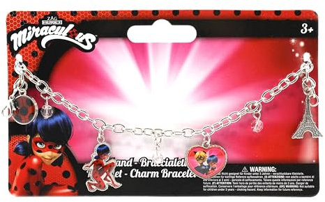 Joy Toy 65982 Miraculous: Tales of Ladybug & Cat Noir Figuren & Charactere Armband mit Anhänger auf backercard 15x1x9 cm, girls, Mehrfarbig