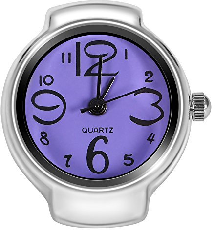 Dilwe Orologio analogico al quarzo, 8 colori alla moda, per uomo e donna, Viola, Bracciale