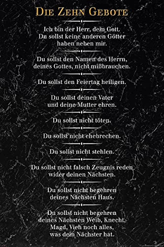 empireposter Die 10 Gebote - Schwarz - Inspirations Poster Druck - Größe cm