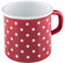 Riess, 0221-077, Emaille Topf mit Bördel, Kaffeebecher, Durchmesser 8cm, 0.375 Liter Inhalt, 3/8 Liter, LBH 11,1x8,8x8,4cm, Gew. 0,192kg (PÜNKTCHEN ROT)