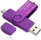 64GB Memoria USB, Unidad Flash USB de Puerto Doble (USB 3.0 y Puerto Micro USB), OTG Memory Stick Pendrive para Smartphones, Tabletas y Computadoras (Morado)