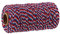 Zeagro Corde de Ficelle en Ruban de Coton pour la Cuisson au Four, bouchers, Artisanat de Bricolage, Emballage de Cadeaux de Noël de 100 m (Rouge-Bleu et Blanc)